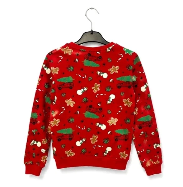 Red Christmas sweatshirt for children – 9/10 years – photo 3
